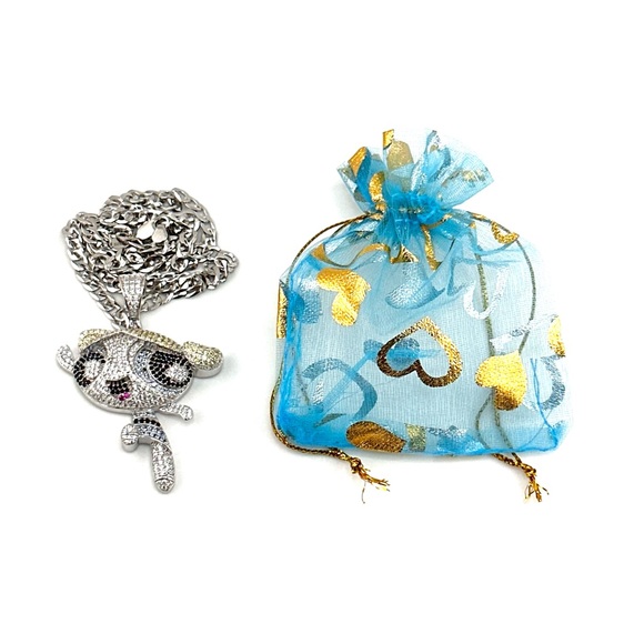 925 Solid Sterling Silver 3D Round Cut PowerPuff Girls Link Chain Necklace - Picture 9 of 10